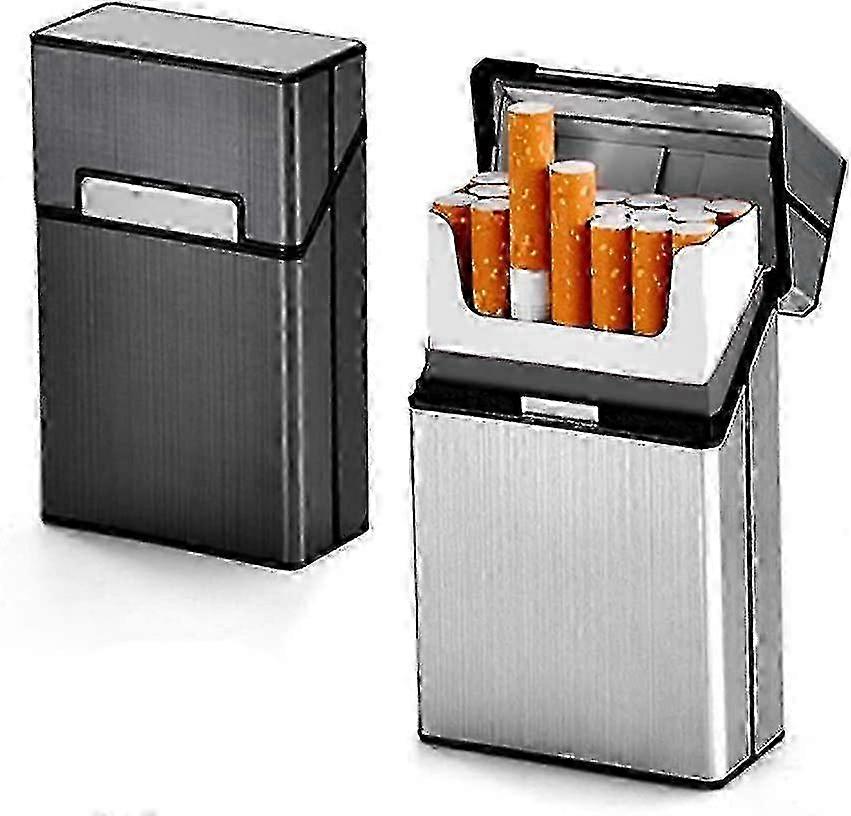 2er-Pack Zigarettenetuis, Aluminium-Zigarettenetui Flip hält 20 Zigaretten, Männer und Frauen Happy H hwy