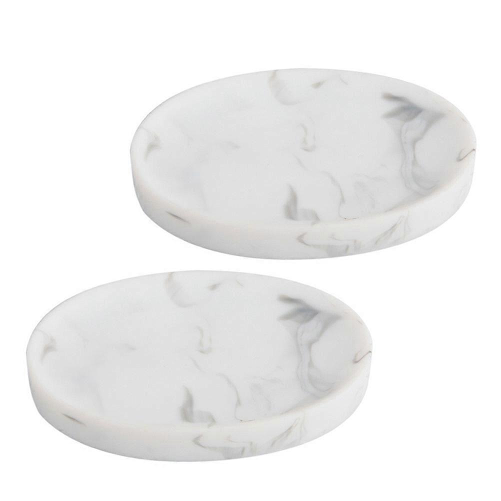 Marble Soap Dish Resin Soap Tray for Bathroom Use 2Pcs Set