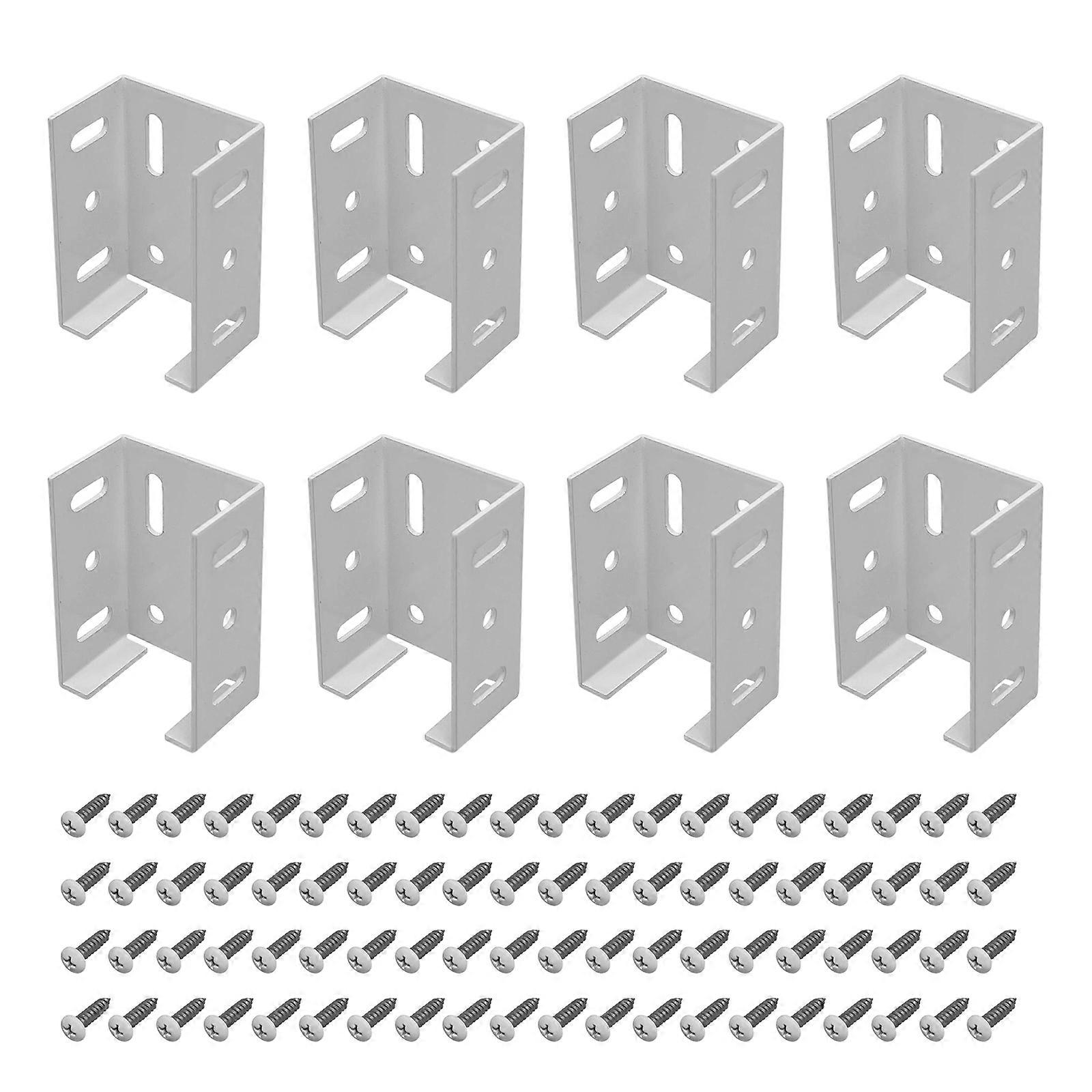 8Pcs Railing Bracket Heavy Duty Aluminum Alloys Fence Bracket with Screws Railing Connector Deck Wood Rail Bracket Multicolor