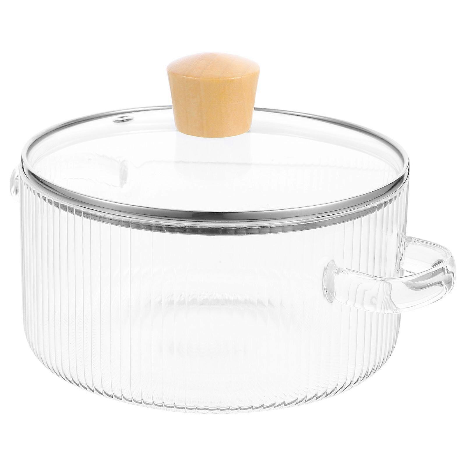 Transparent Glass Cooking Pot with Lid for Even Heat Distribution and Versatile Use at Home 1.5