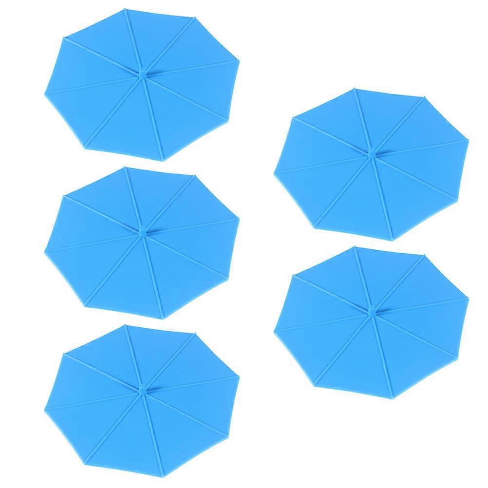 5pcs Reusable Silicone Cup Covers, Umbrella Shaped Leak Proof Mug Lids, Food Grade, Practical and Convenient Sealing Covers for Tea and Daily Use