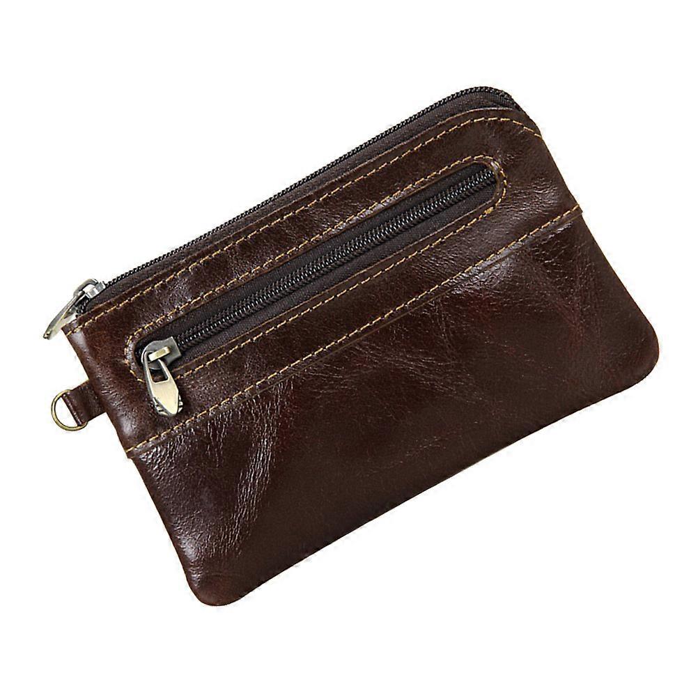 Retro Men Business Wallet with Zipper for Storage Made of Chocolate 1PC
