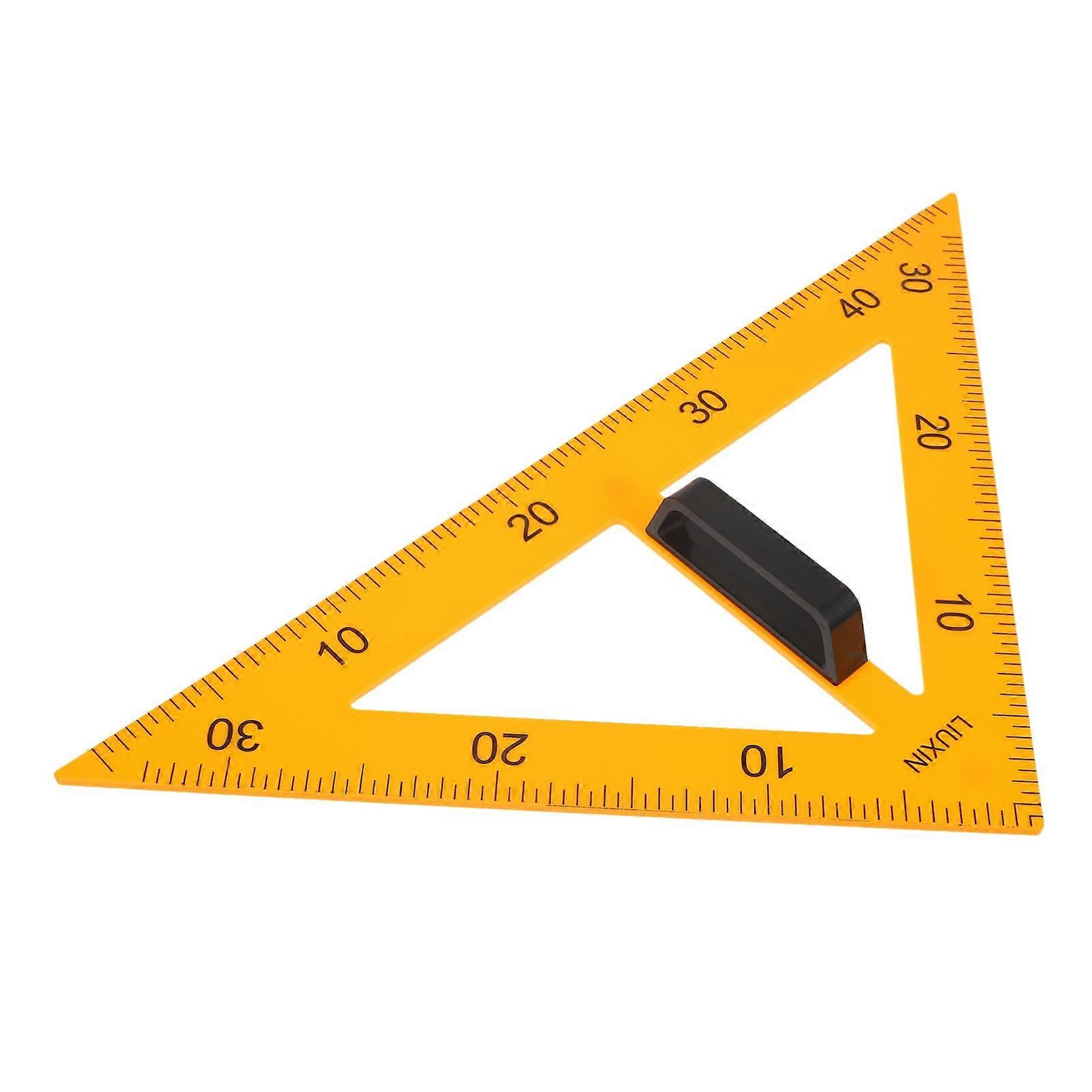 Magnetic Teaching Triangle Ruler 45° 60° Set Square for Math Education, Yellow, Durable Plastic, 1 Piece