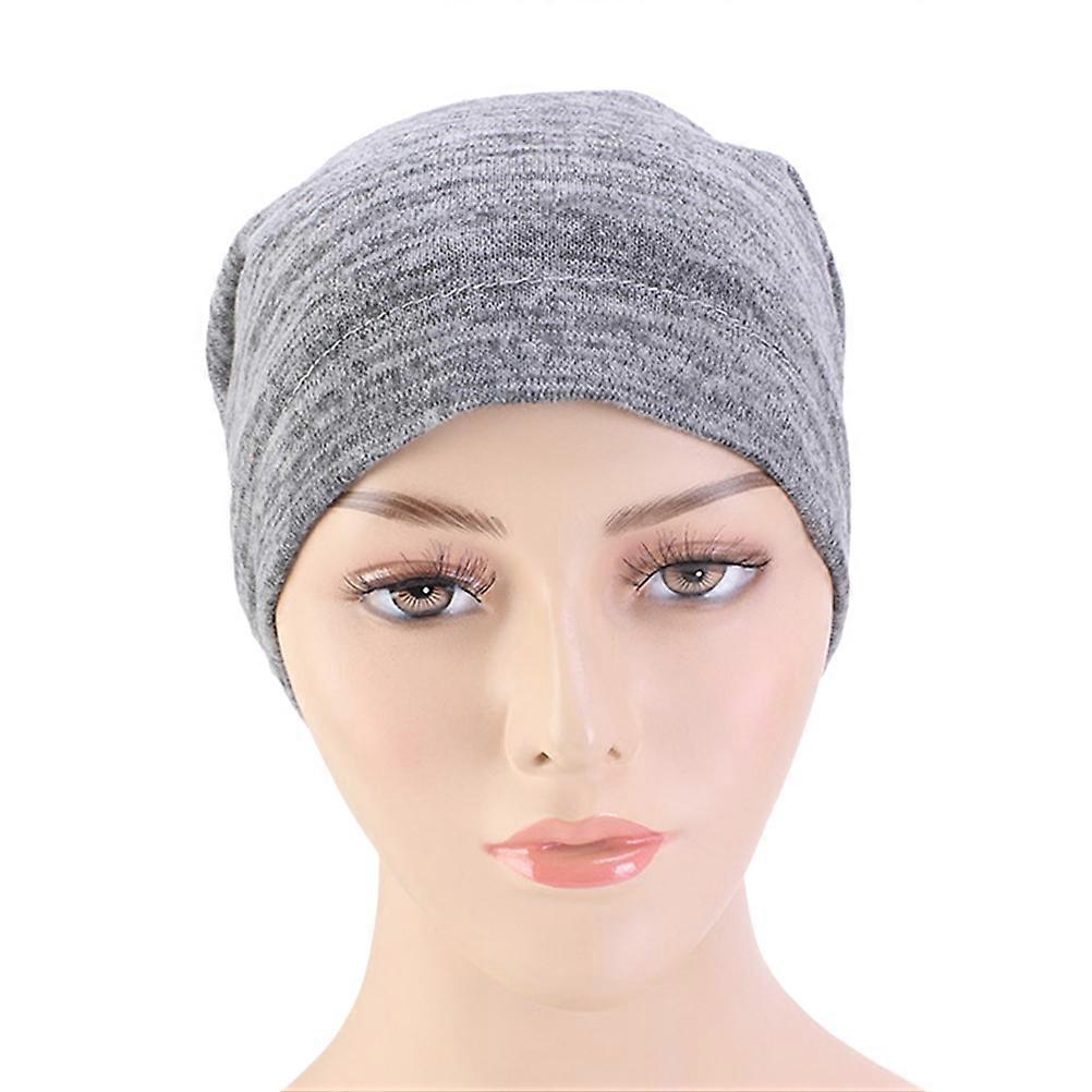 Double Color Satin Headscarf Comfortable Sleeping Wrap for Chemotherapy Night Dark Grey
