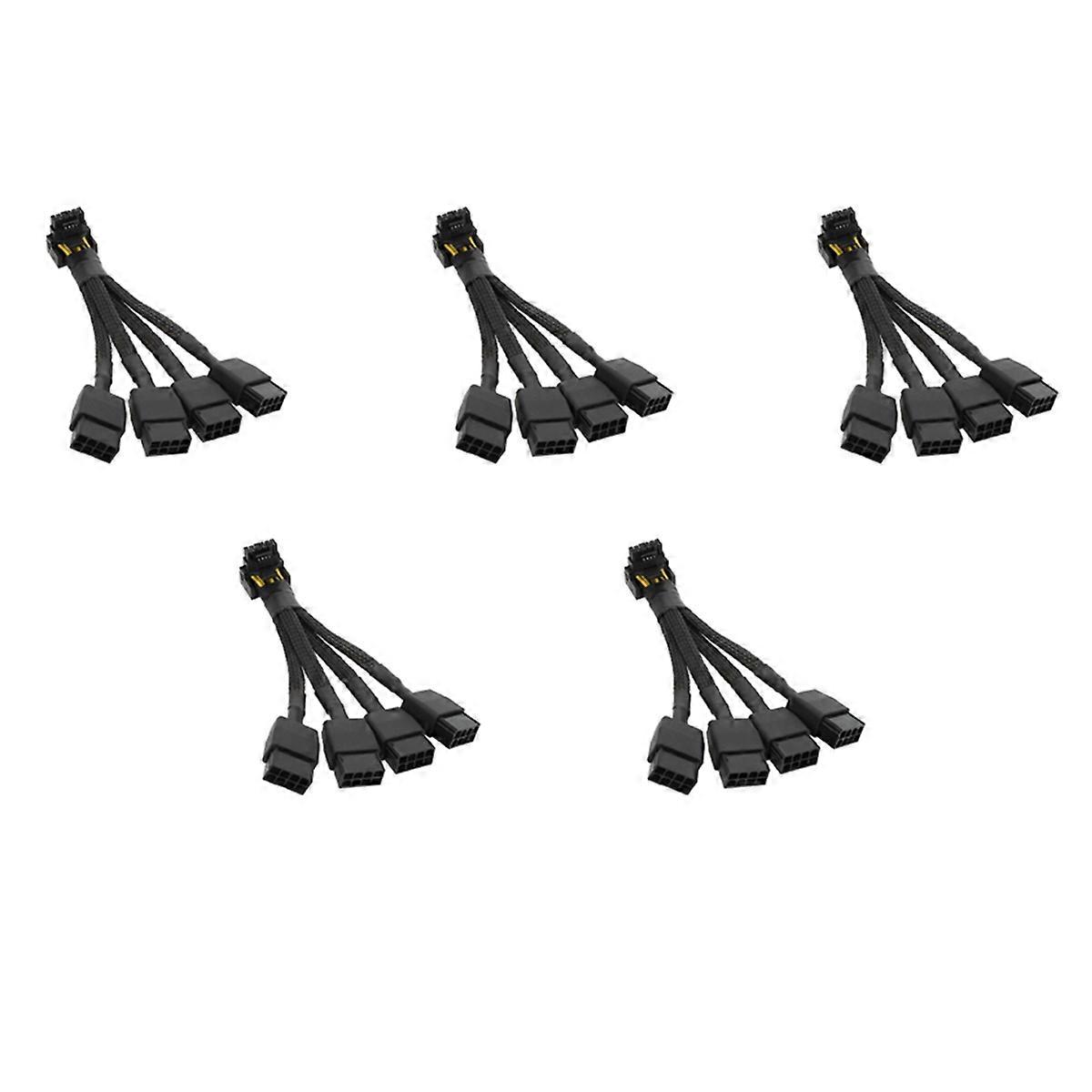 5X for GPU RTX4090 RTX4080 4X8 Pin PCI-E to 16 Pin Graphics Card Power Cable 12VHPWR Connector 90 De