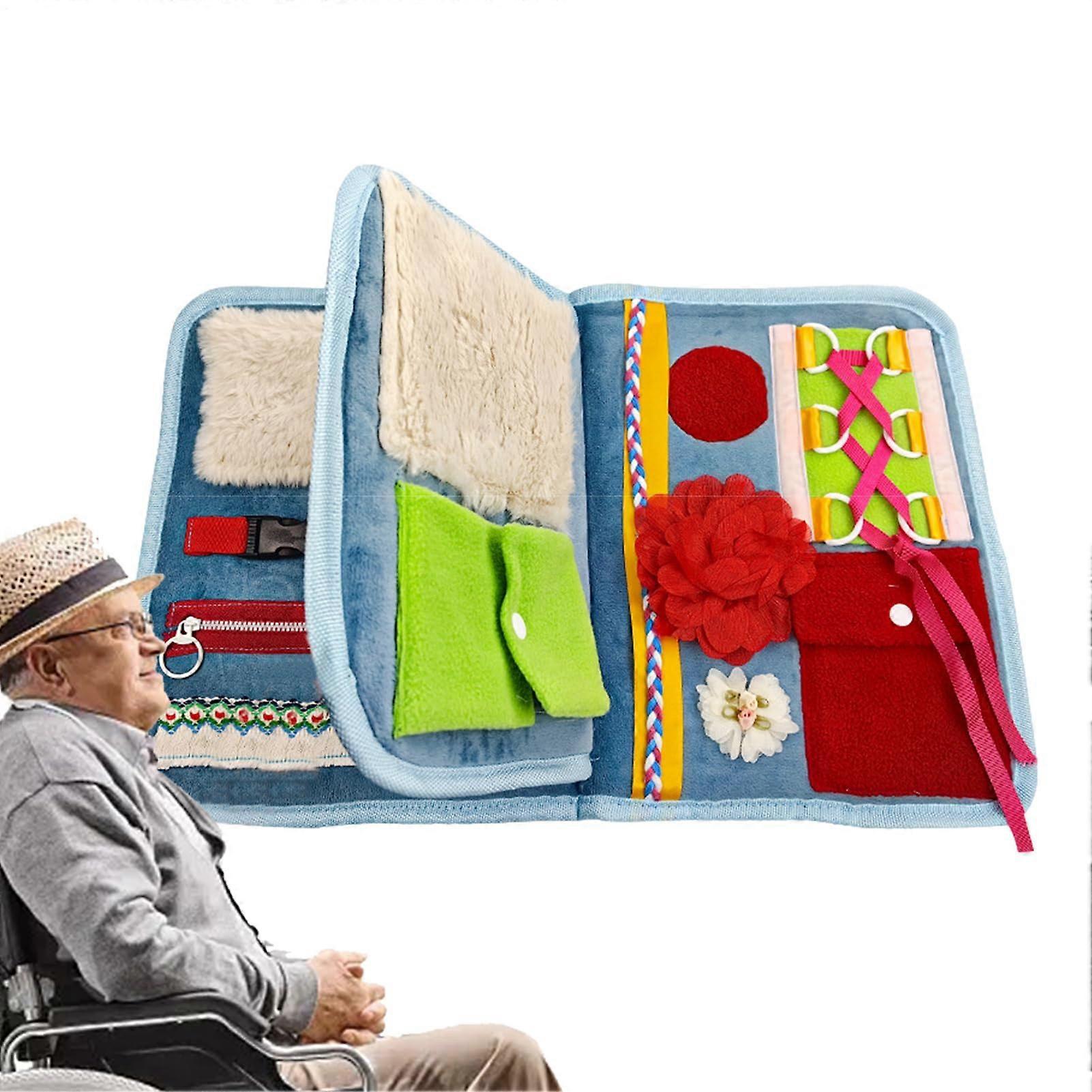 Fidget blanket for dementia, calming activities for seniors, sensory blanket