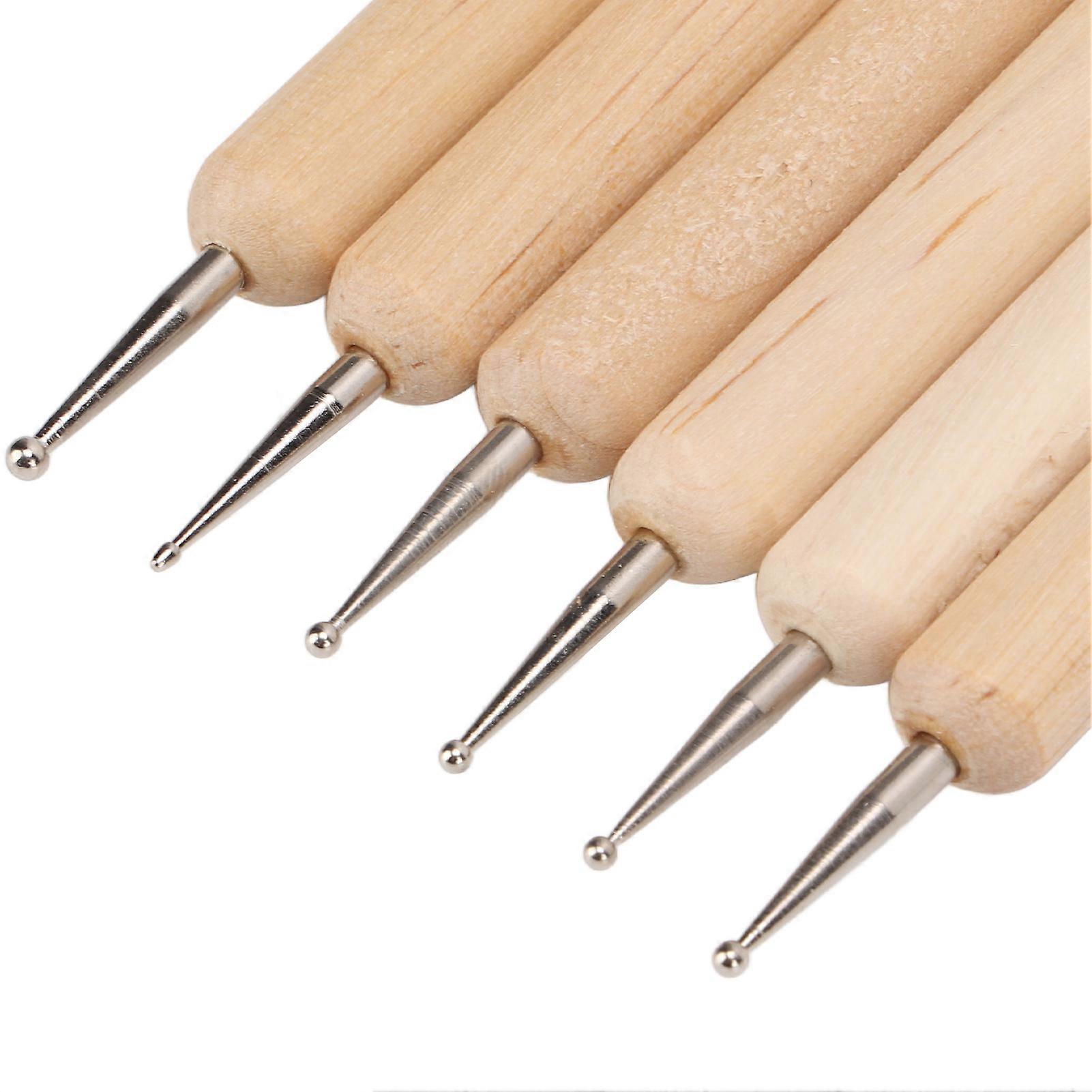 6 Pcs Double End Tracing Dotting Stylus Firm Grip Engraving Stylus Set for Making Sculpture DIY Leather