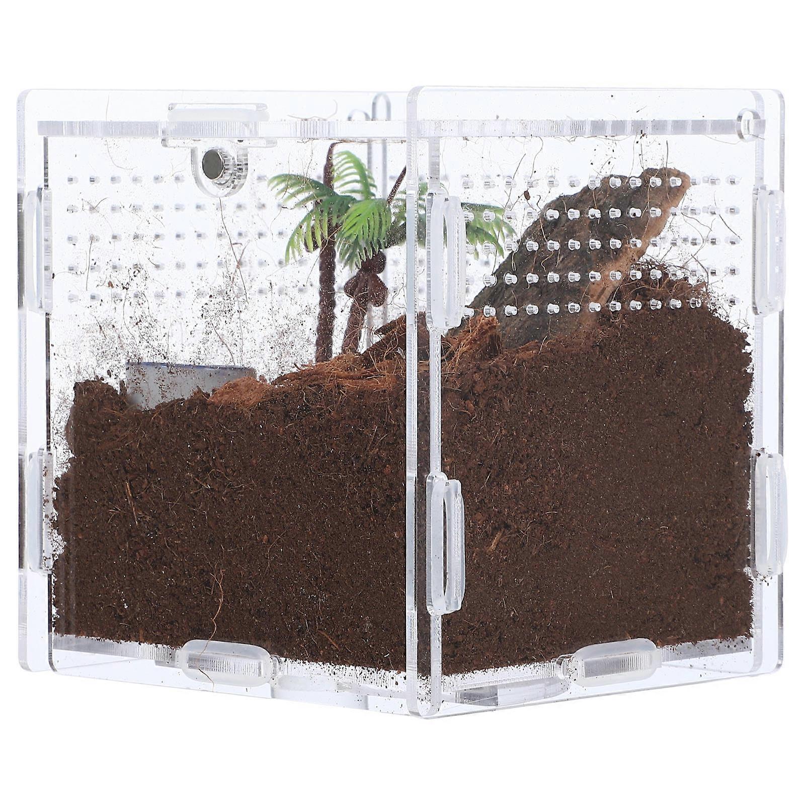 Insect Habitat Acrylic Breeding Box For Amateur Biologists With Hatching Function Size 9.50X9.00X9.00CM 1 Set