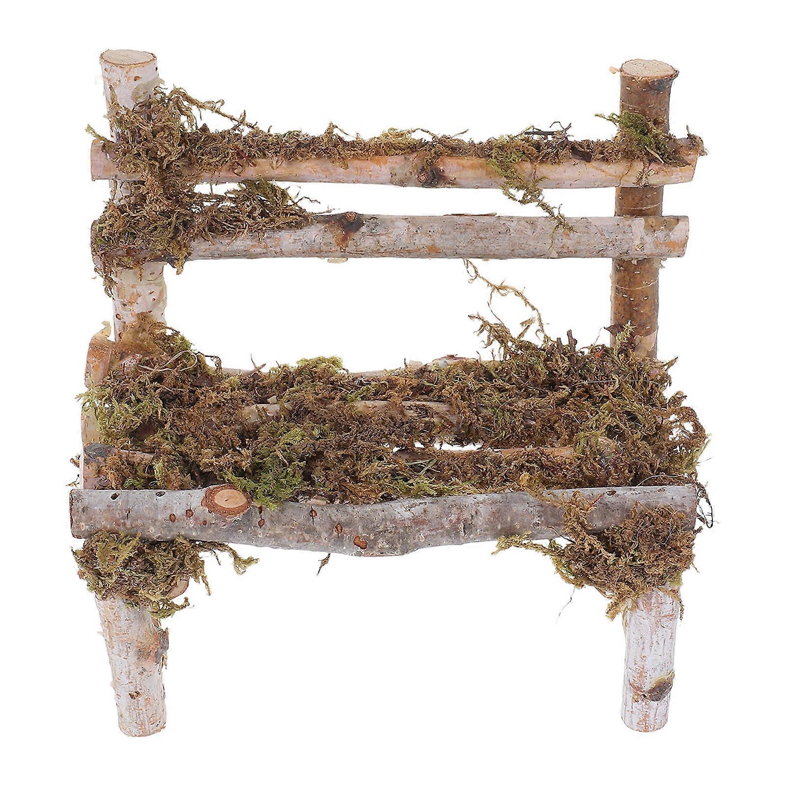 Charming Miniature Wood Chair for Micro Garden Brown Color Adds Warmth and Versatility 4.5 Inches