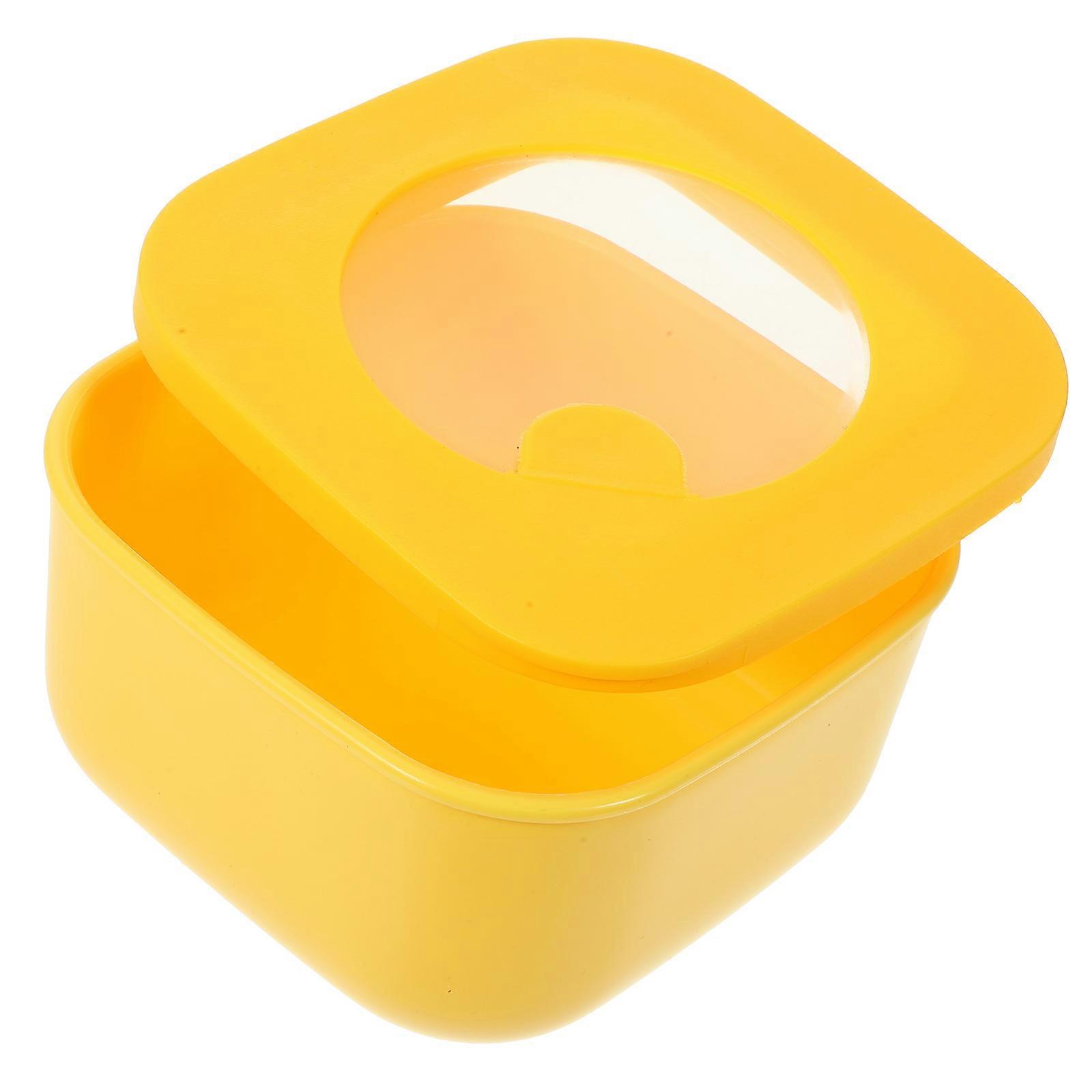 Cheese Container for Fridge with PP and Rubber Material Yellow Color Keeps Food Fresh 7.5x5.2x3.1 Inches