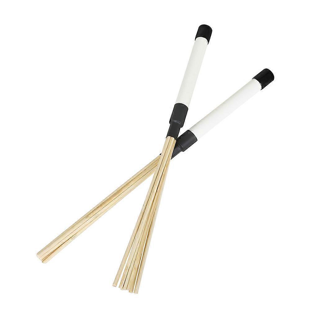 Wood Drum Brush for Percussion Instrument Durable Handcrafted Design Perfect for Beginners and Professionals White Size 1 Pair