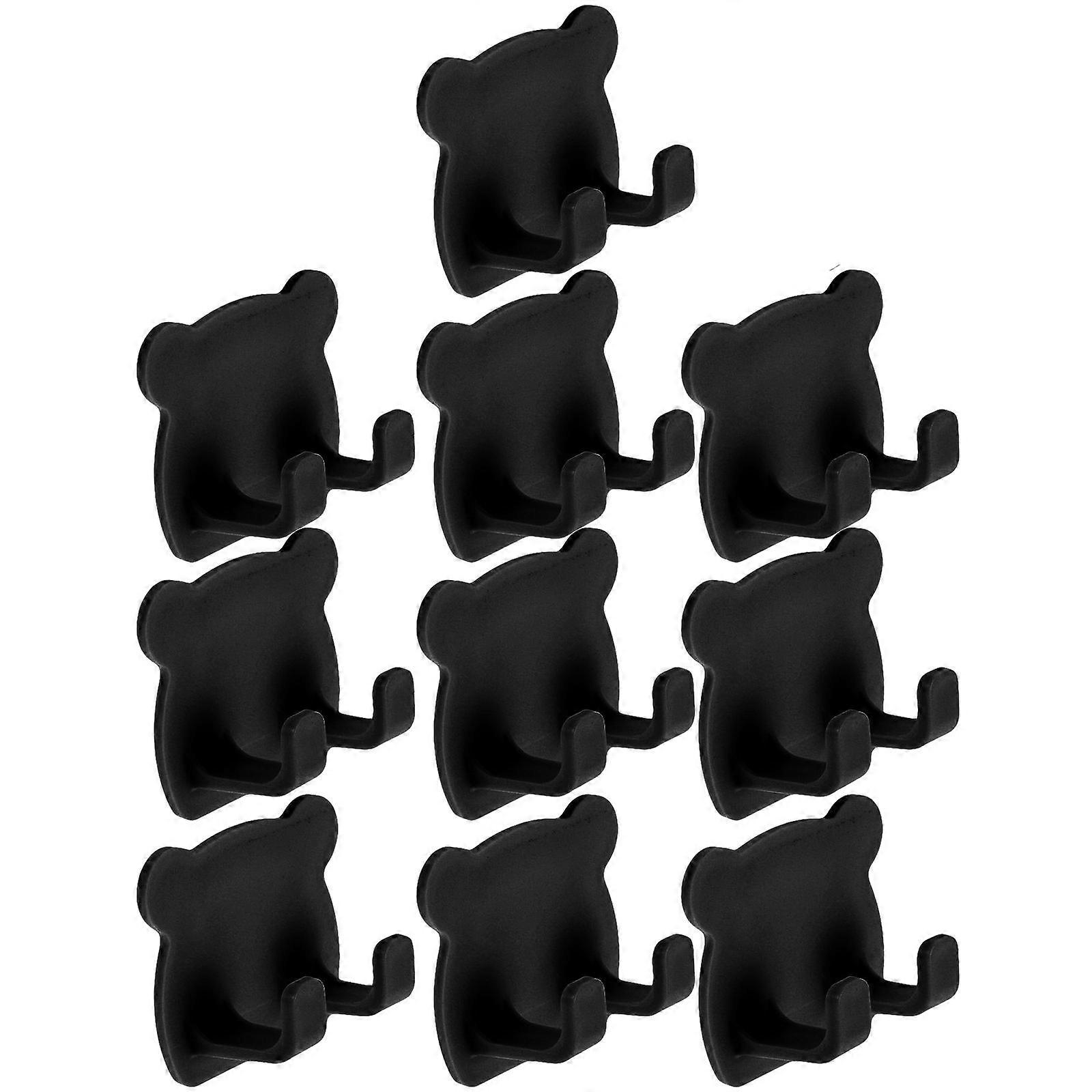 Self Adhesive Black Holder for Shower Wall Mounted 10Pcs Set