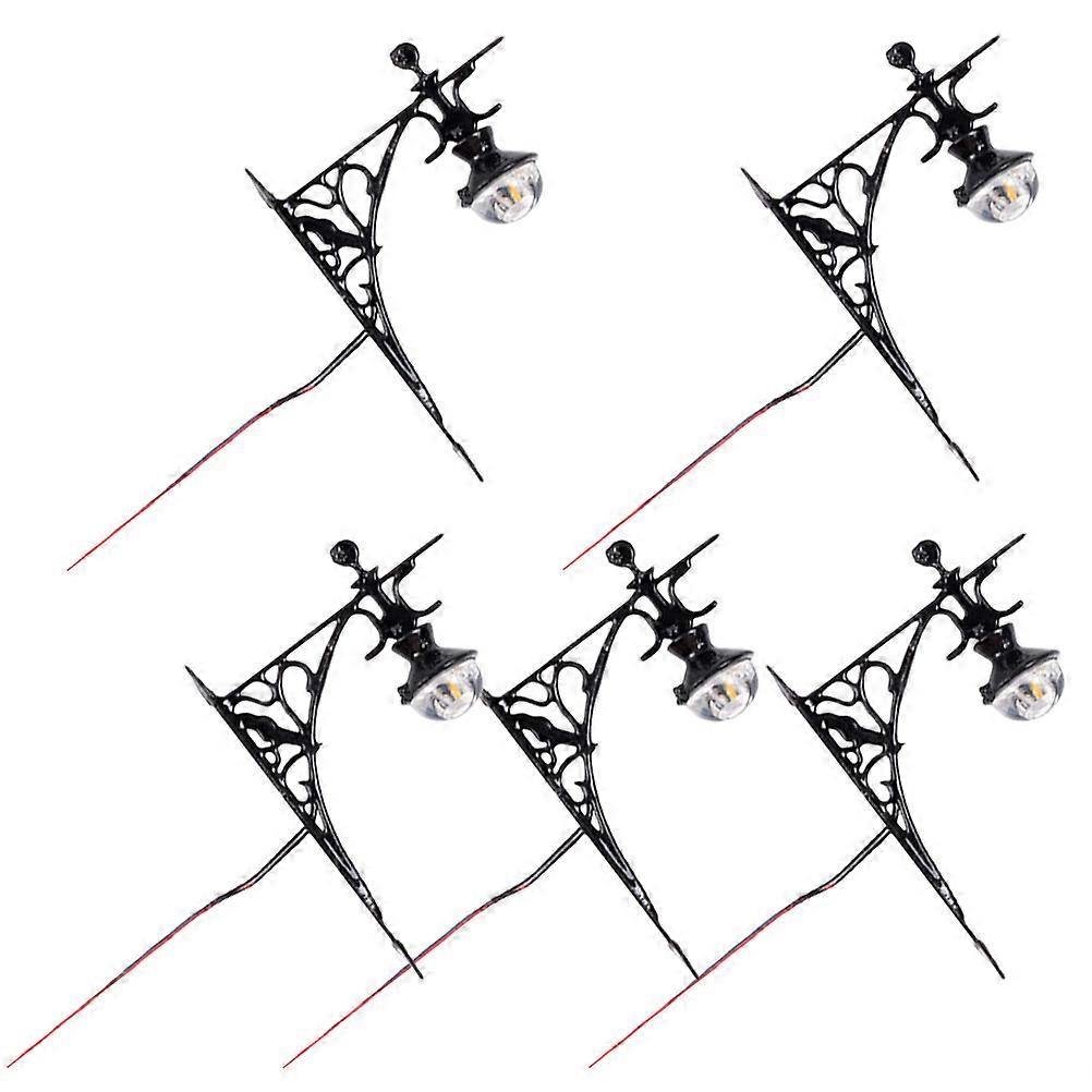 Mini Wall Lamp Model for Home Use Decorative Black Stainless Steel ABS Compact Size 5 Pieces