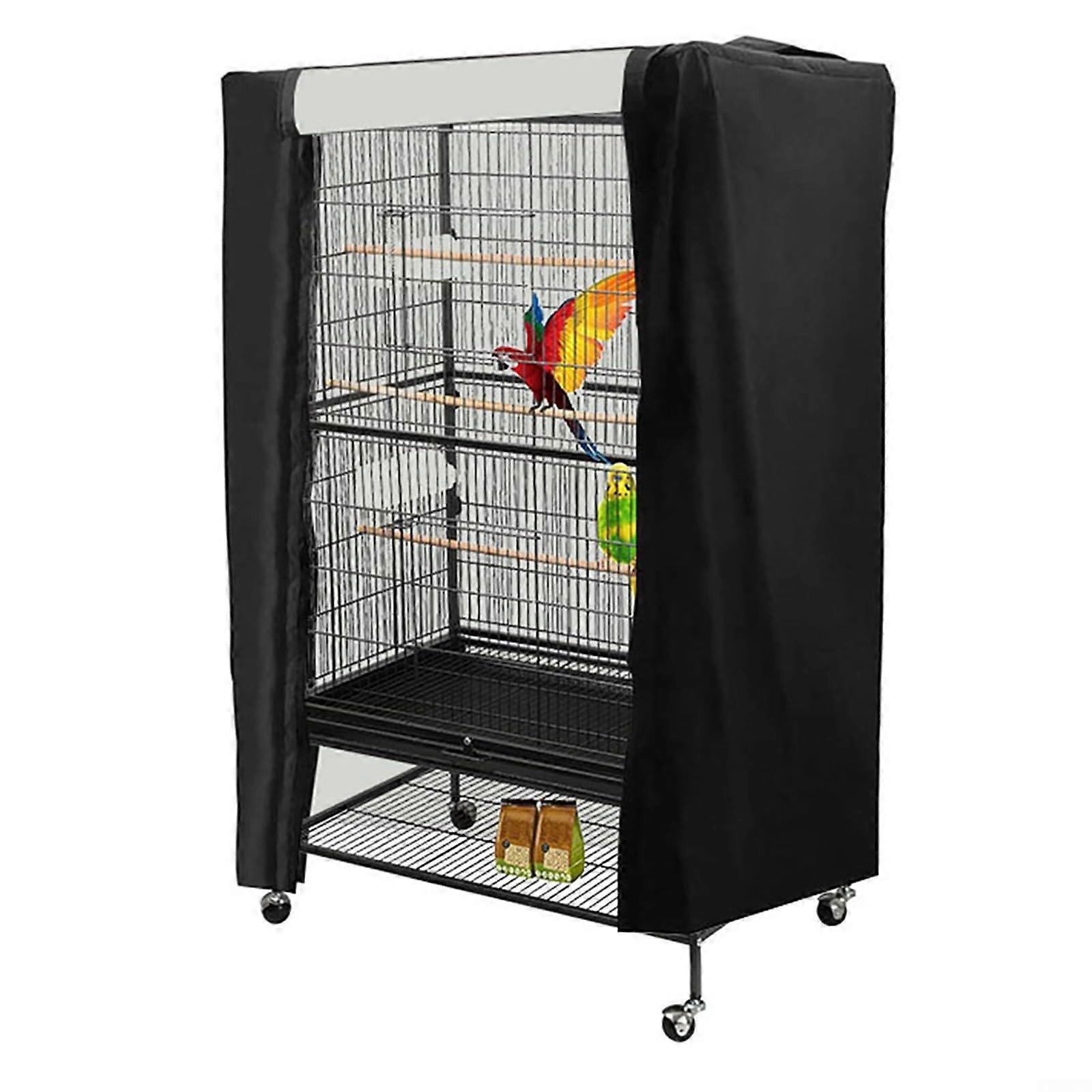 Bird Cage Cover Blackout Made Of Breathable Nylon Twill Blackout Fabric Blocks 90% Light Size M For General Bird Cages