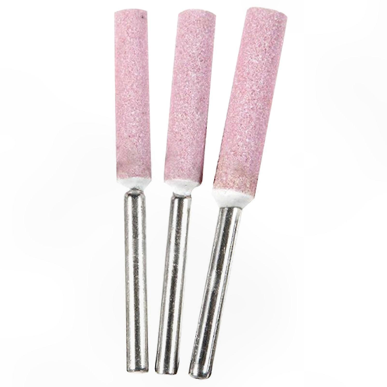 3Pcs Grinding Stone File Set for Chainsaw Sharpening, Stone Carving, and Multi-Purpose Use with Round Shank and Enhanced Stability