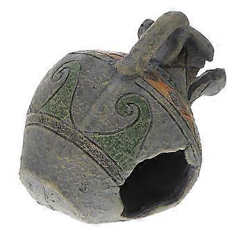 Fish Shelter Aquarium Ornament Fish Tank Hideout Resin Grey Vase