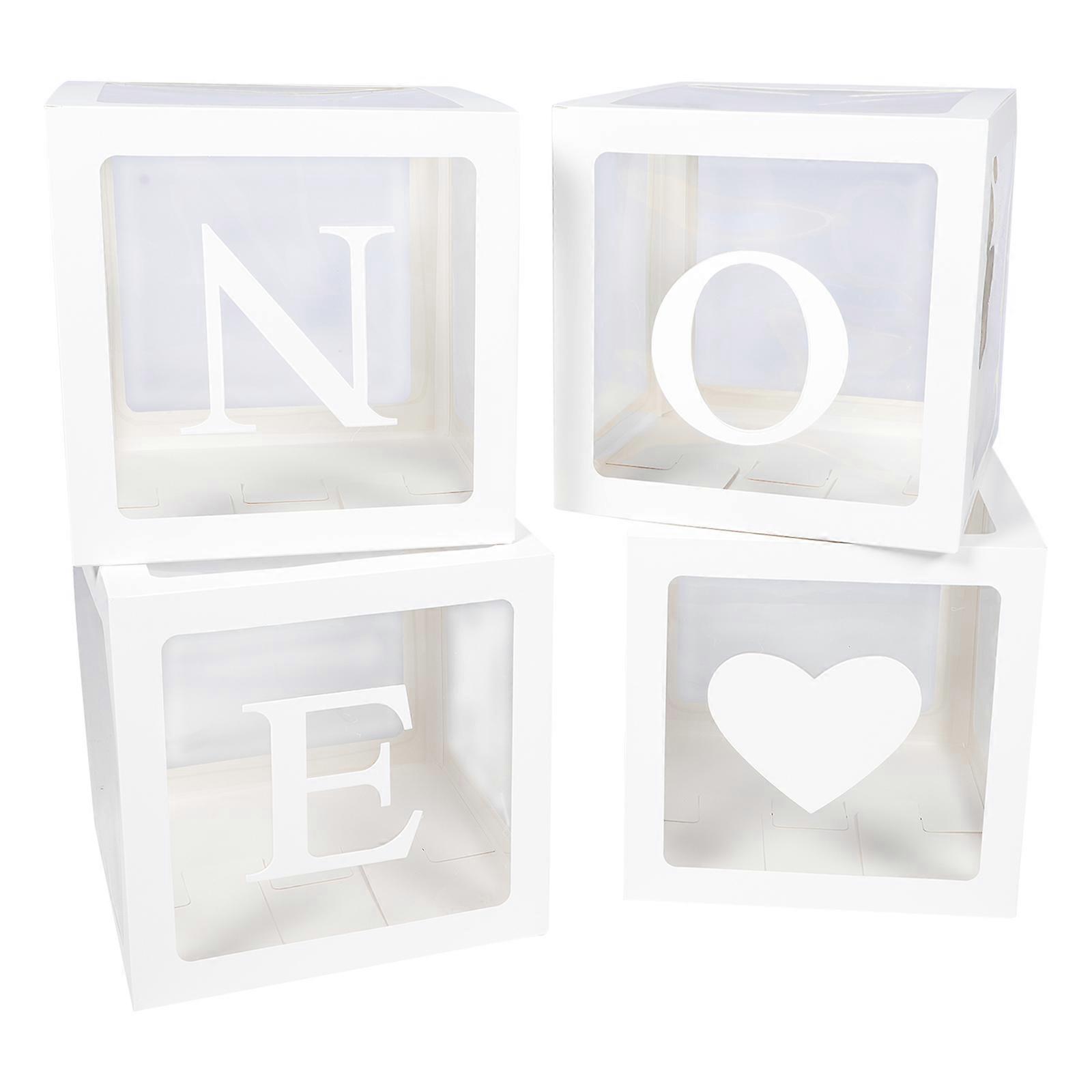 صندوق طفل أبيض للزينة دعائم ورقية قوية لخلق لحظات حفلة لا تنسى 4 قطع