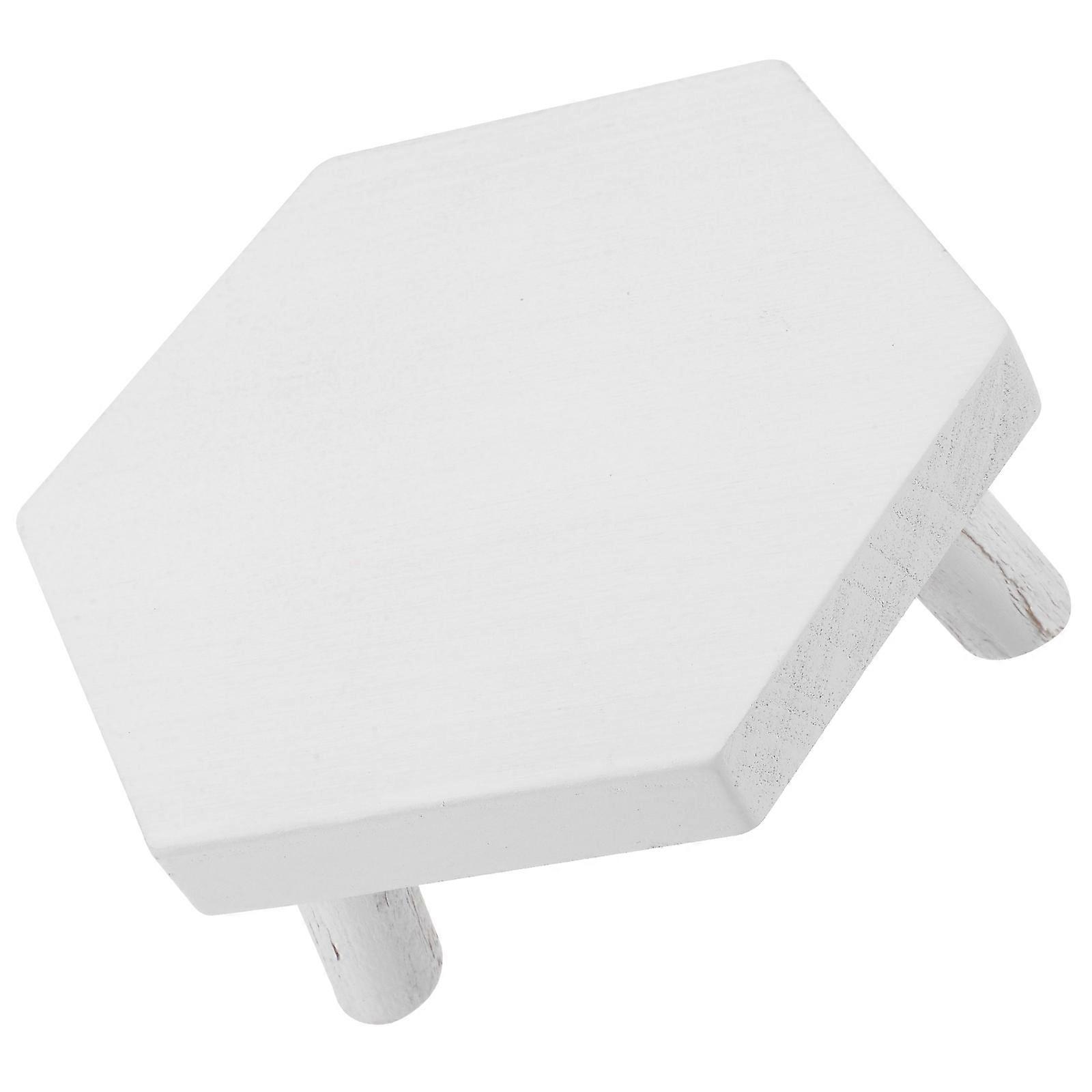 White Wooden Plant Stand for Indoor Use Strong and Durable with Smooth Edges 6.5x6.5x12 inches