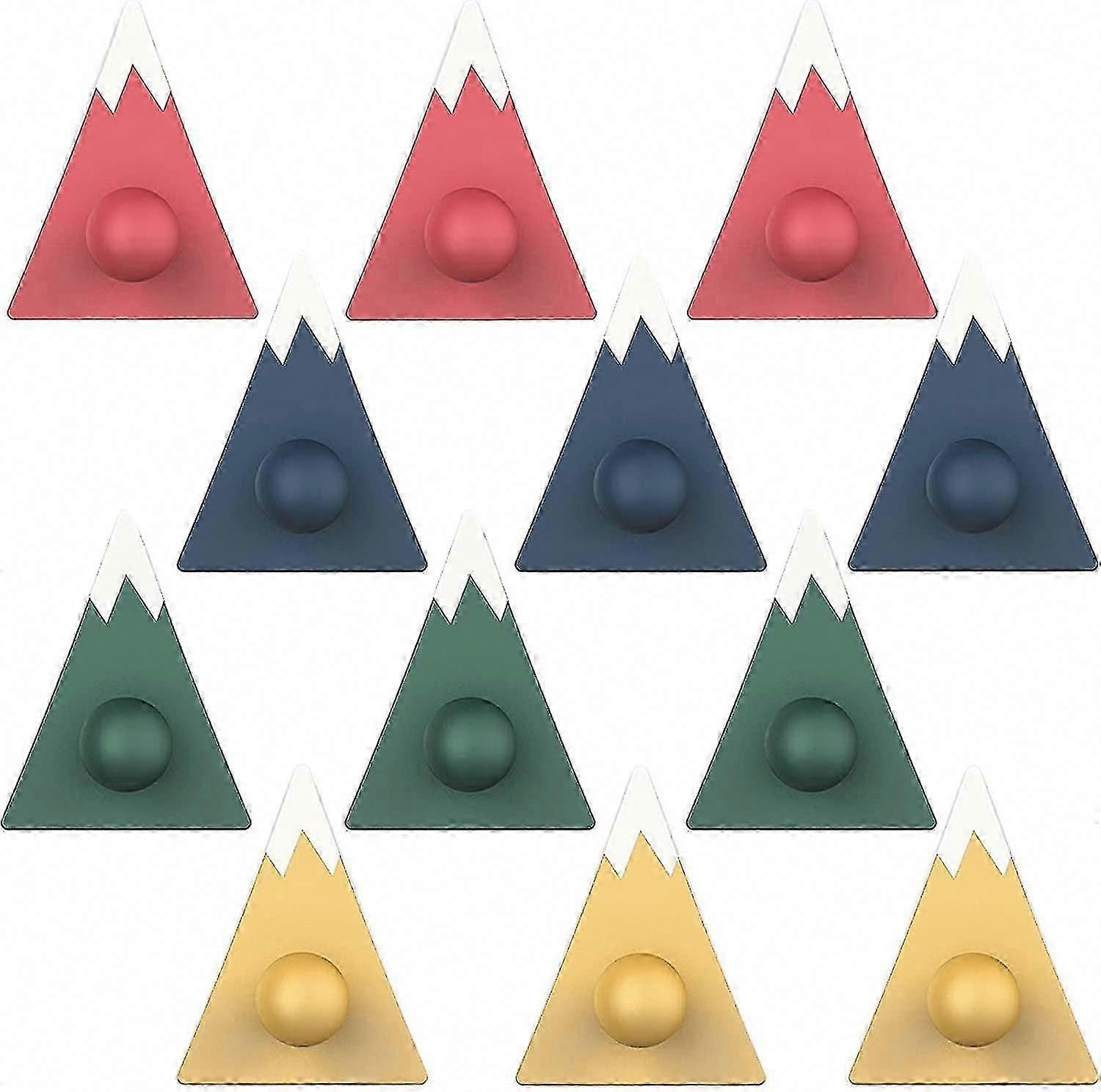 12 Pcs Self Adhesive Hooks, 4 Color Sticky Hooks for Wall, Plastic Hooks with Strong Adhesive