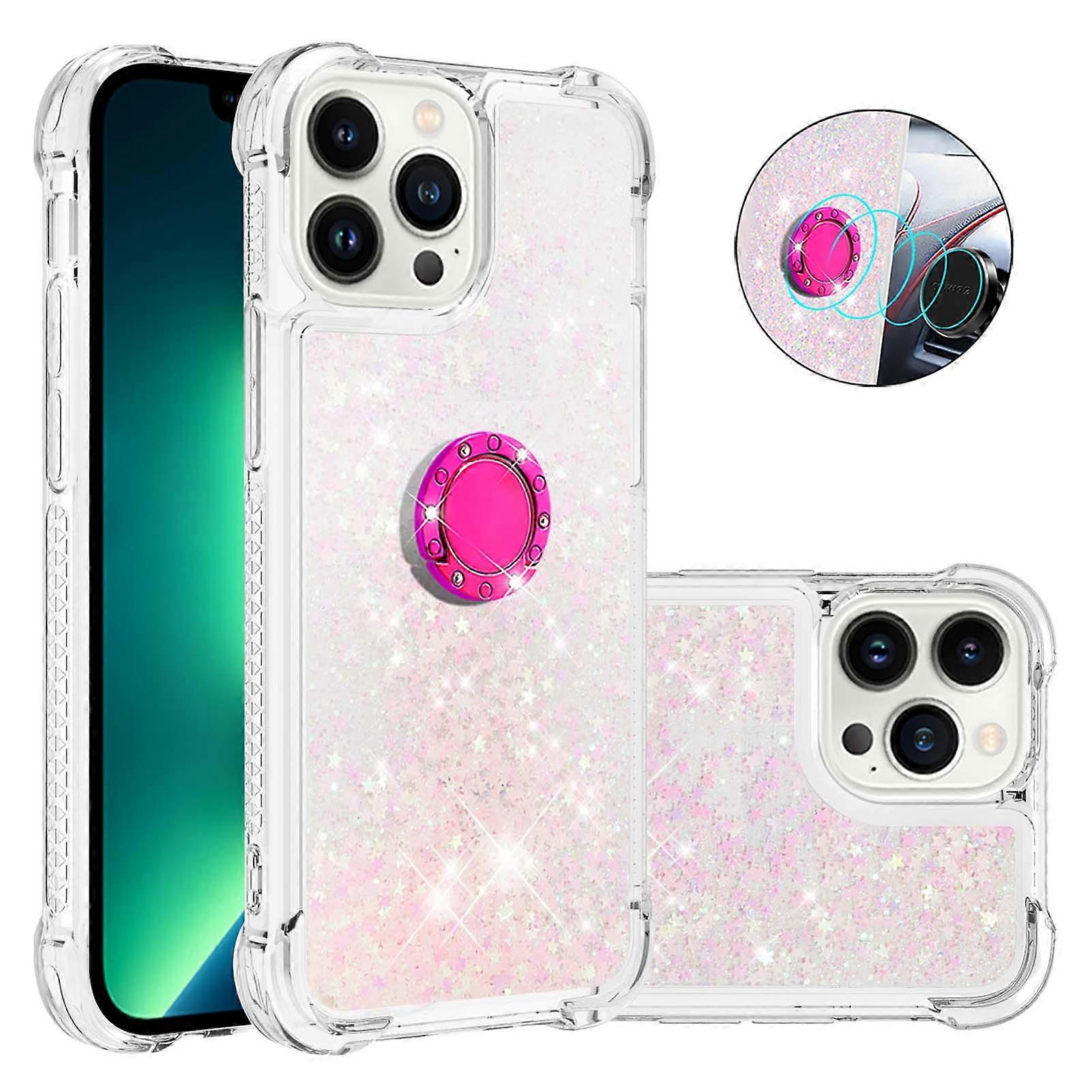 Compatible For iPhone 14 Pro TPU Case with Kickstand Quicksand Shockproof Cover