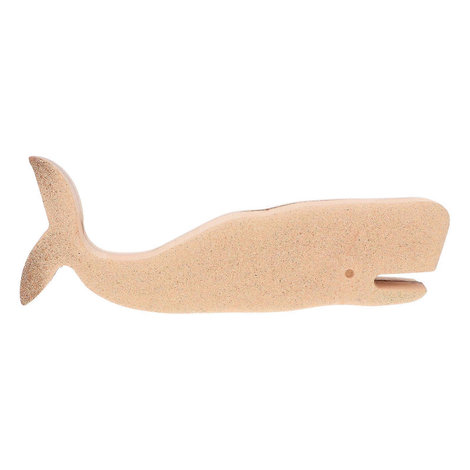 Unfinished Whale Statue Decoration For Children Craft Enthusiasts 28x10cm Simple Design 1Pc
