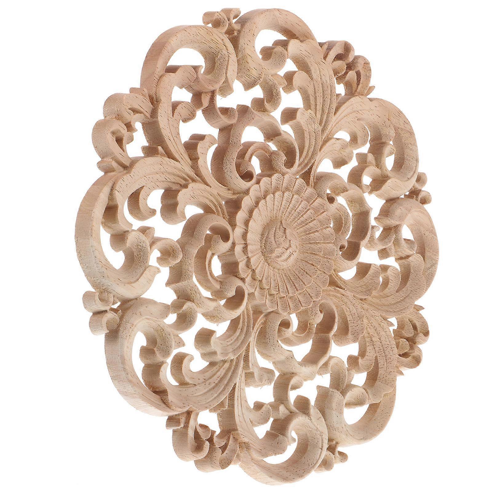 Wood Onlay Applique for Decoration Unpainted Frames Khaki Plastic Elegant Patterns 1PC