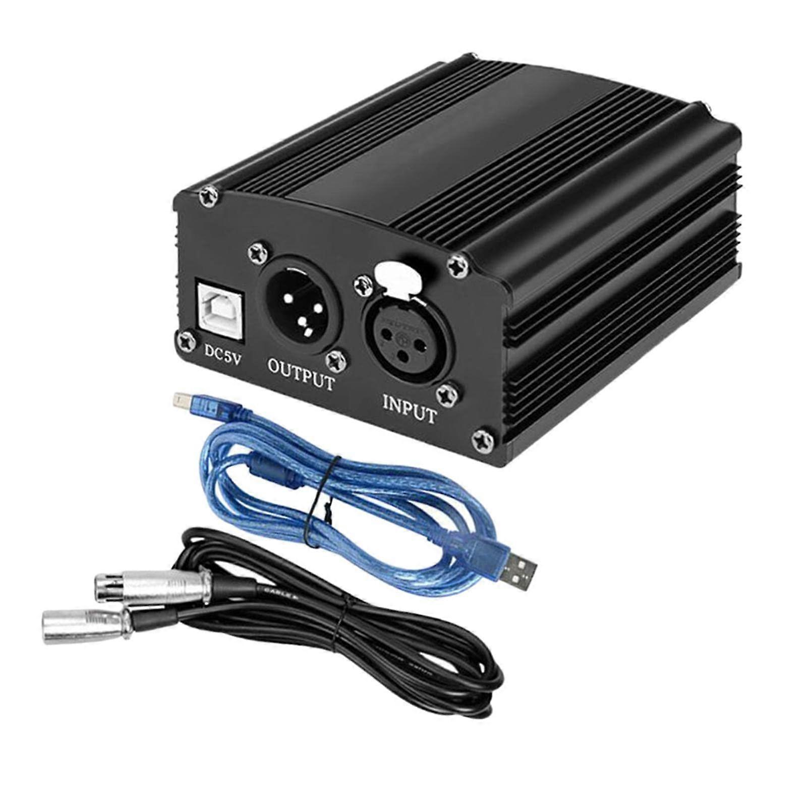 48V Power Supply AntiInterference for Any Condenser Microphone Recording Equipment Black Ref: 5712
