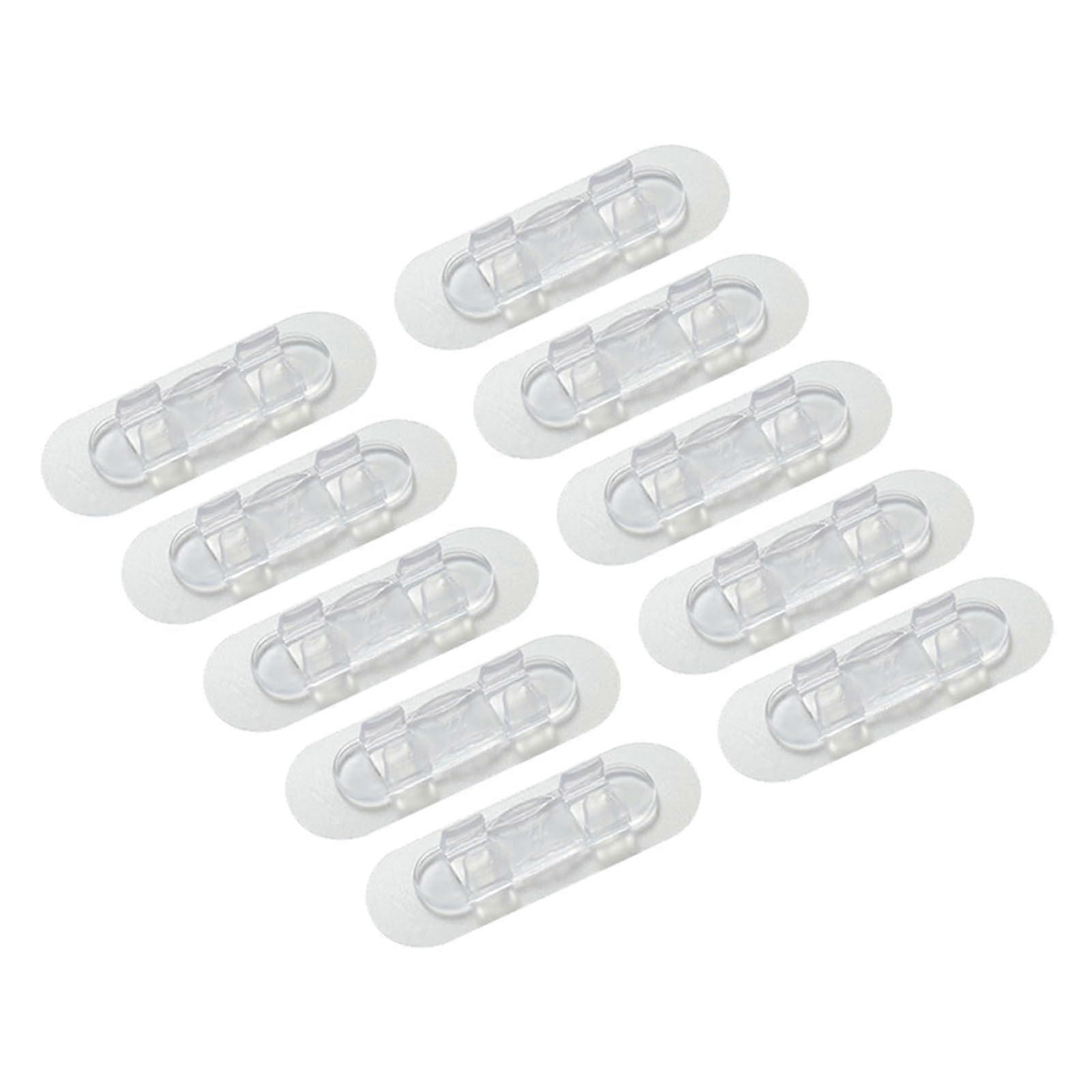Self-Adhesive Cable Clips, Wall Cable Organizer, 10-Pack (Large) for Electric Cables, Durable and Easy to Install