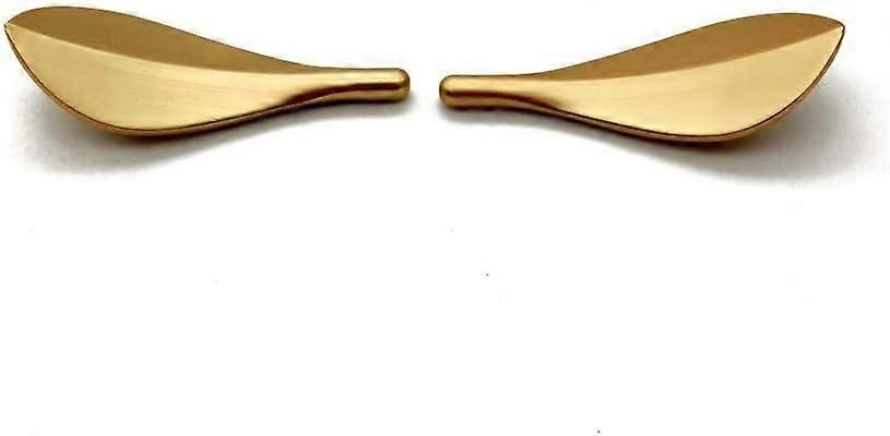 2ゴールドリーフキャビネットドアハンドルのセット - エレガントなアールデコスタイル