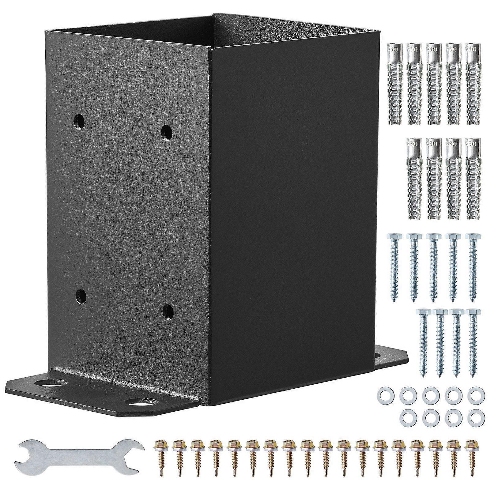 4x4 Post Base 2 Pcs, Inner Size 3.6"x3.6" Post Base Brackets, for Pavilion Deck Railing Support Deck Base Plate