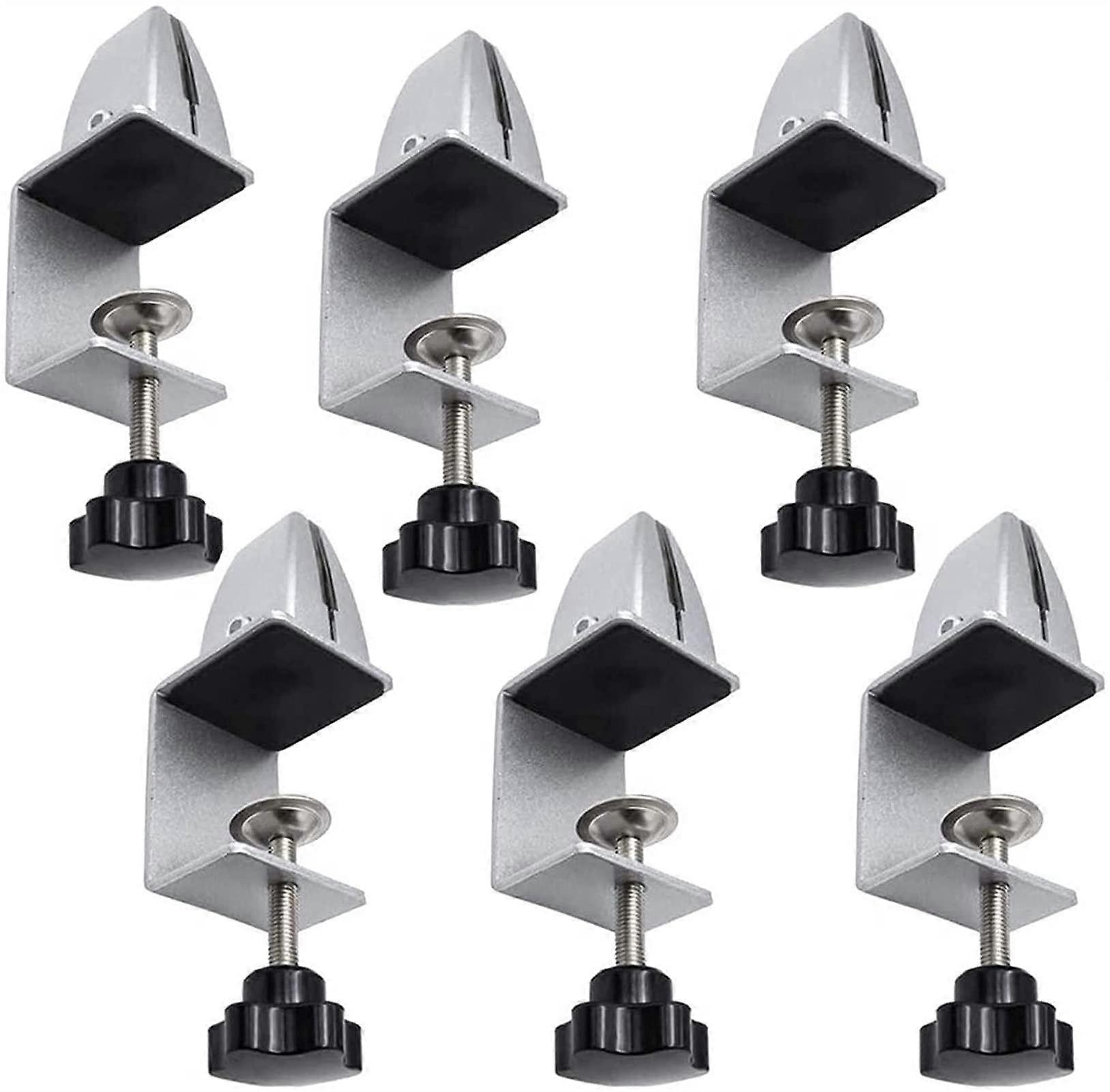 2 pieces glass partition screen clamp, desktop partition clamp, aluminum alloy (Color: Silver, Size: 6PCS)