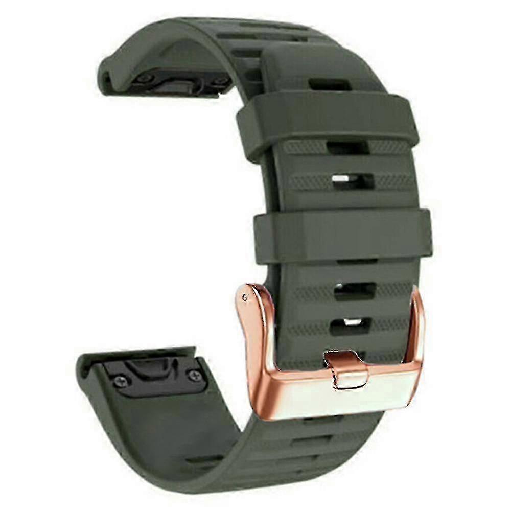 20mm QuickFit Silicone Band for Garmin Fenix 7s/6s Pro/5s Plus/Instinct 2s, Rose Gold Striped Strap