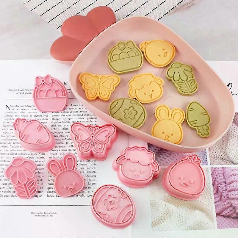 P9YE 8-Piece Plastic Biscuit Mold Cookie Molds Biscuit Cookie Mold