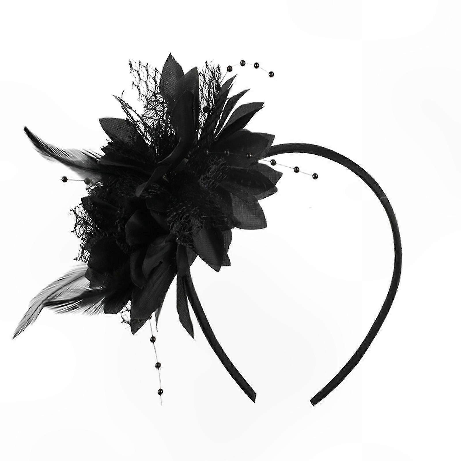 Bright Color Elastic Hair Hoop with Sparkling Feathers for Carnival and Event Use Soft Band Ornament in Yellow