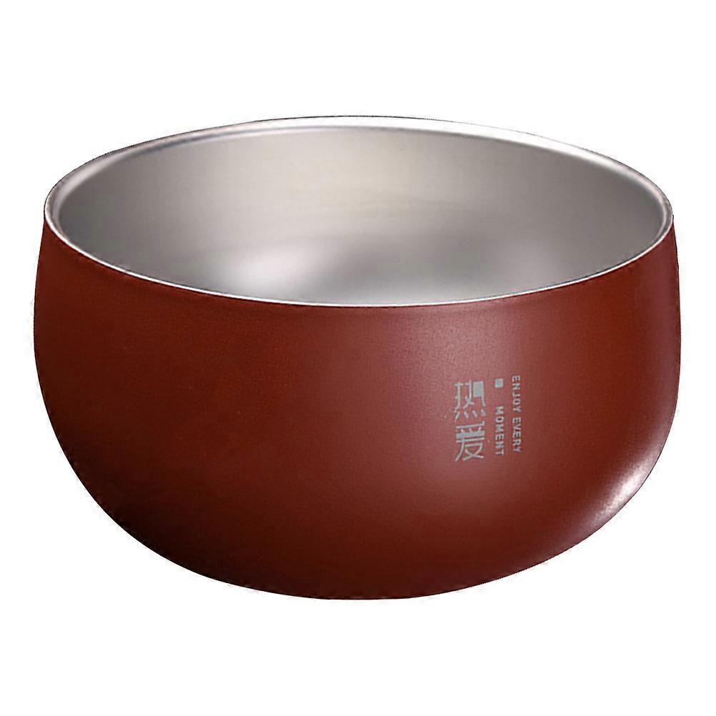 Stainless Steel Noodle Bowl Great For 450ml Round Red 1Pcs