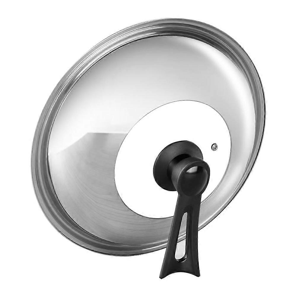 Heat Proof Pan Lid Suitable For All Cooking Pots 38X38CM Silver Color With Extended Handle 1Pack