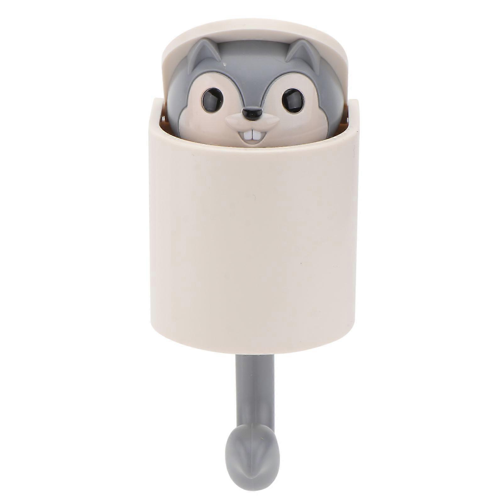 Squirrel Shape Cartoon Key Hook For Home Decor Indoor Use Grey 1Pack