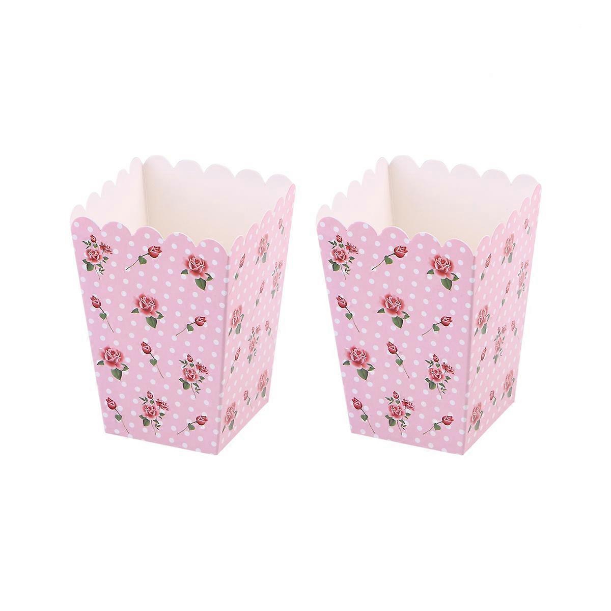 Vintage Printing Treat Box Pink Candy Boxes Event Organizers 10.5 X 5.5 X 7.5 Cm 12Pack