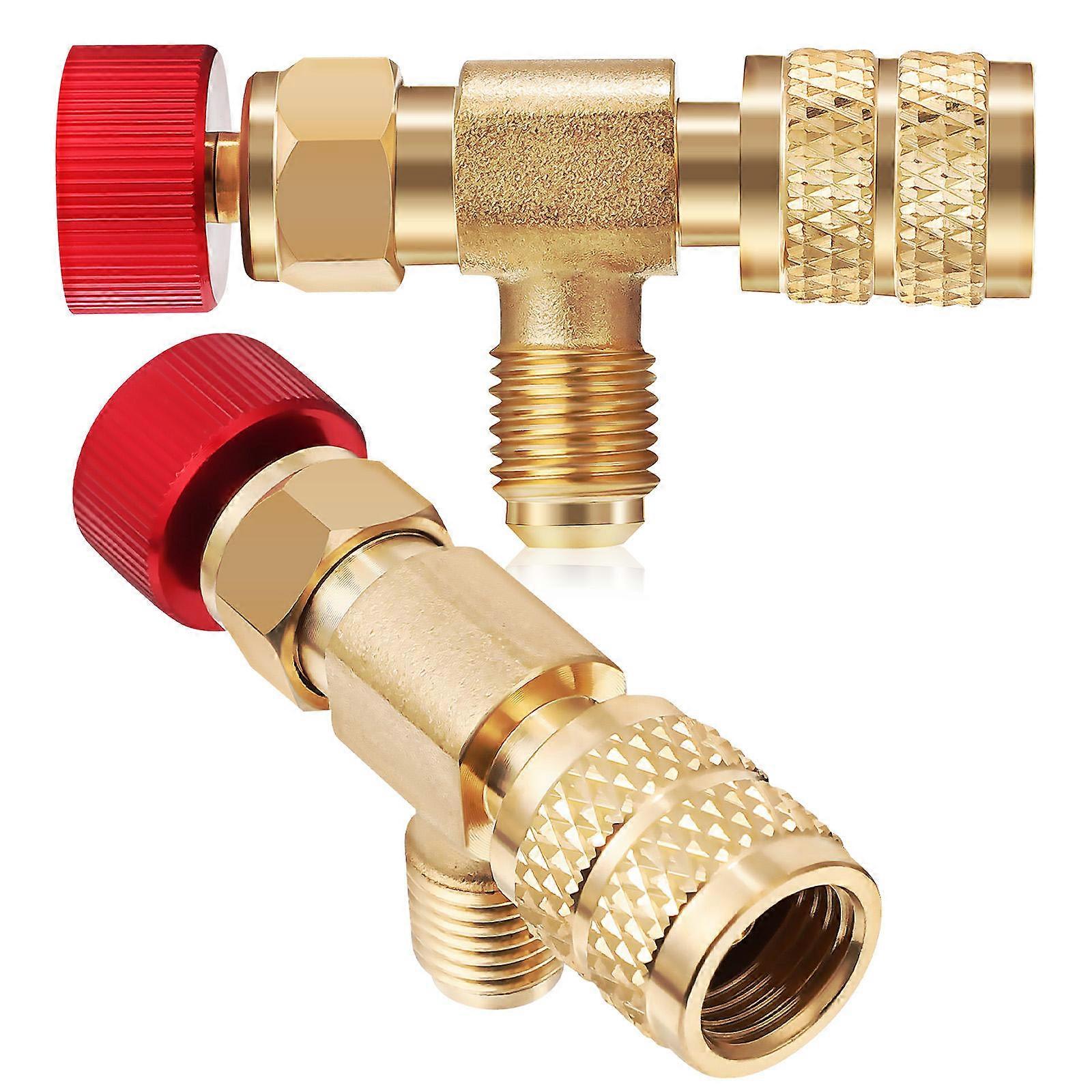 2pcs Air Conditioner Control Valve R410 Conversion Adapter Charging Safety Valve