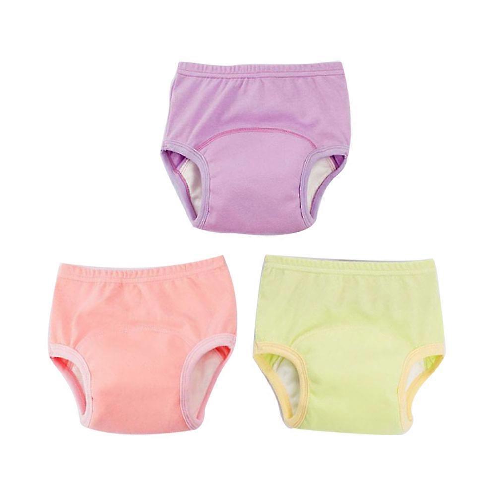 Reusable Training Pants 80cm Assorted Color Thickened Crotch Cloth Perfect For Baby Diapering With Urine Absorption 3Pcs