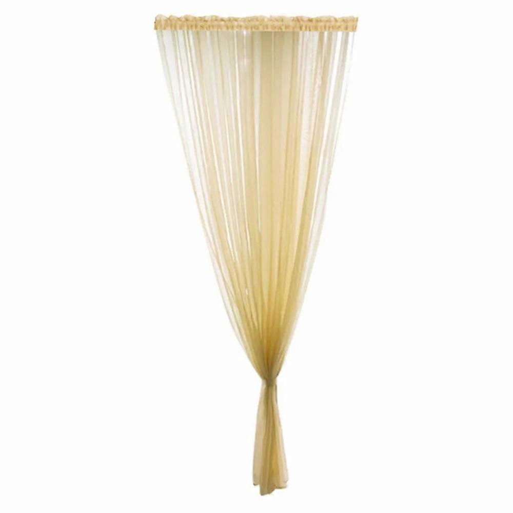 H2I 1x2.7m Polyester Voilage Rideaux de Couleur Unie pour Chambre, p5o Salon - Or