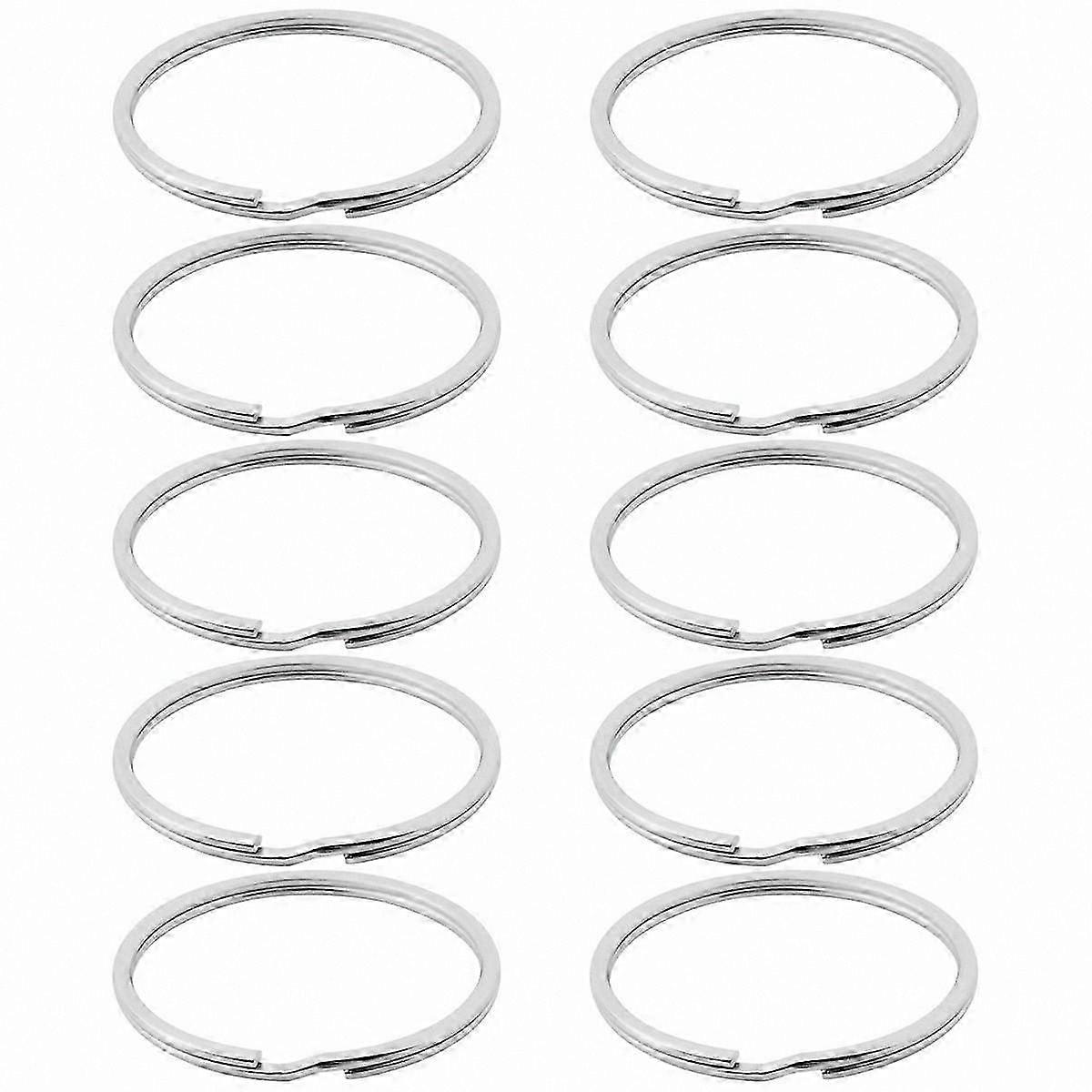Heavy Duty Nickel Keyring Set - 50mm Large Split Rings for Key Loops and Hoops