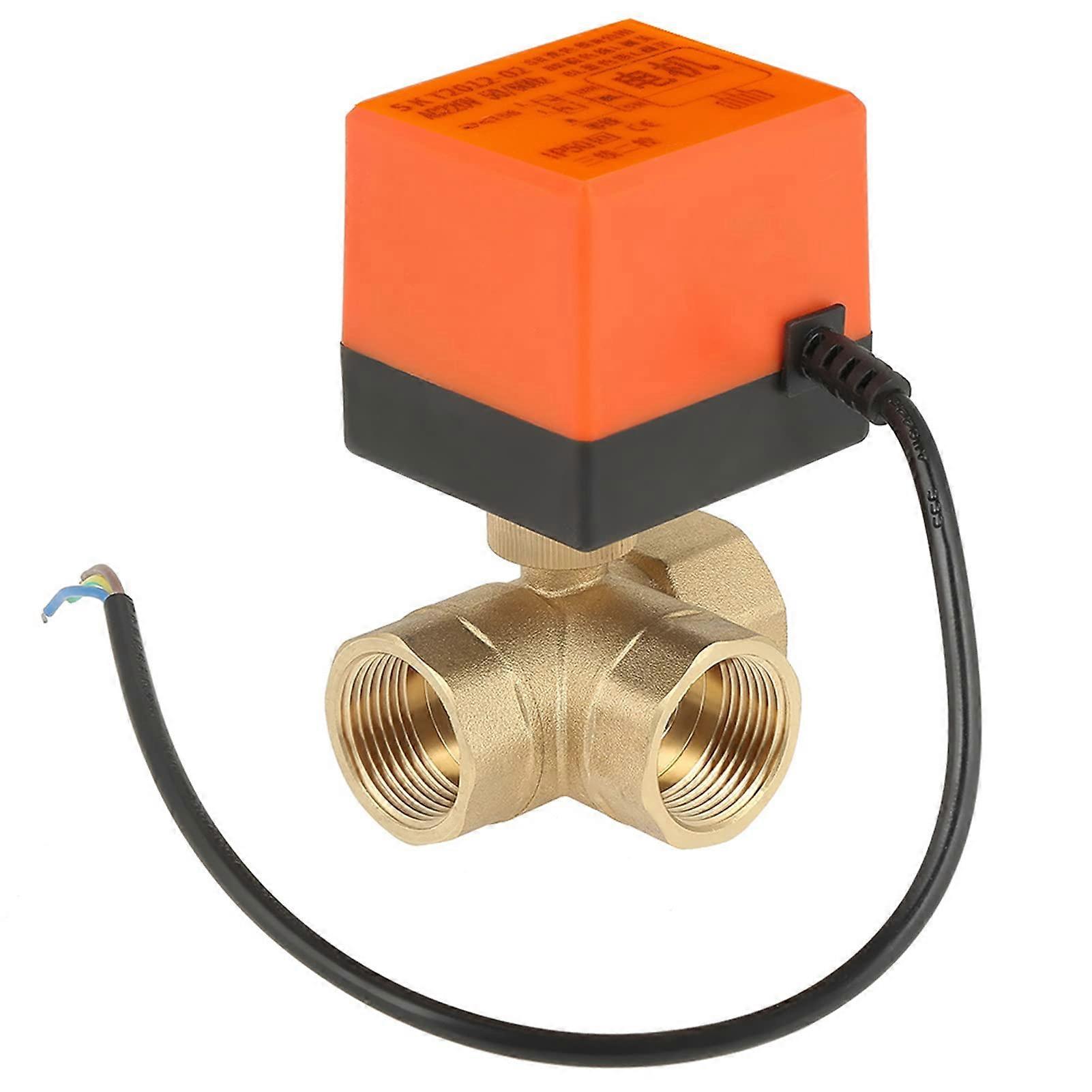 Electric Ball Valve AC 220V Motorised 3-Way 3-Wire DN25 G1 Inch Thread Reliable Control For Home Automation