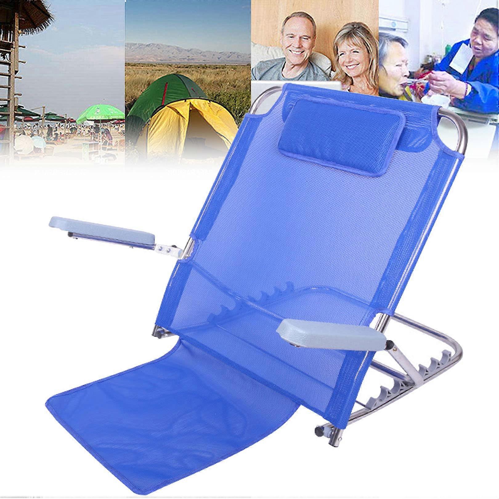 Adjustable Backrest for Elderly with Removable Cushions, Luxury Recovery Support, Limited Mobility, Blue Color