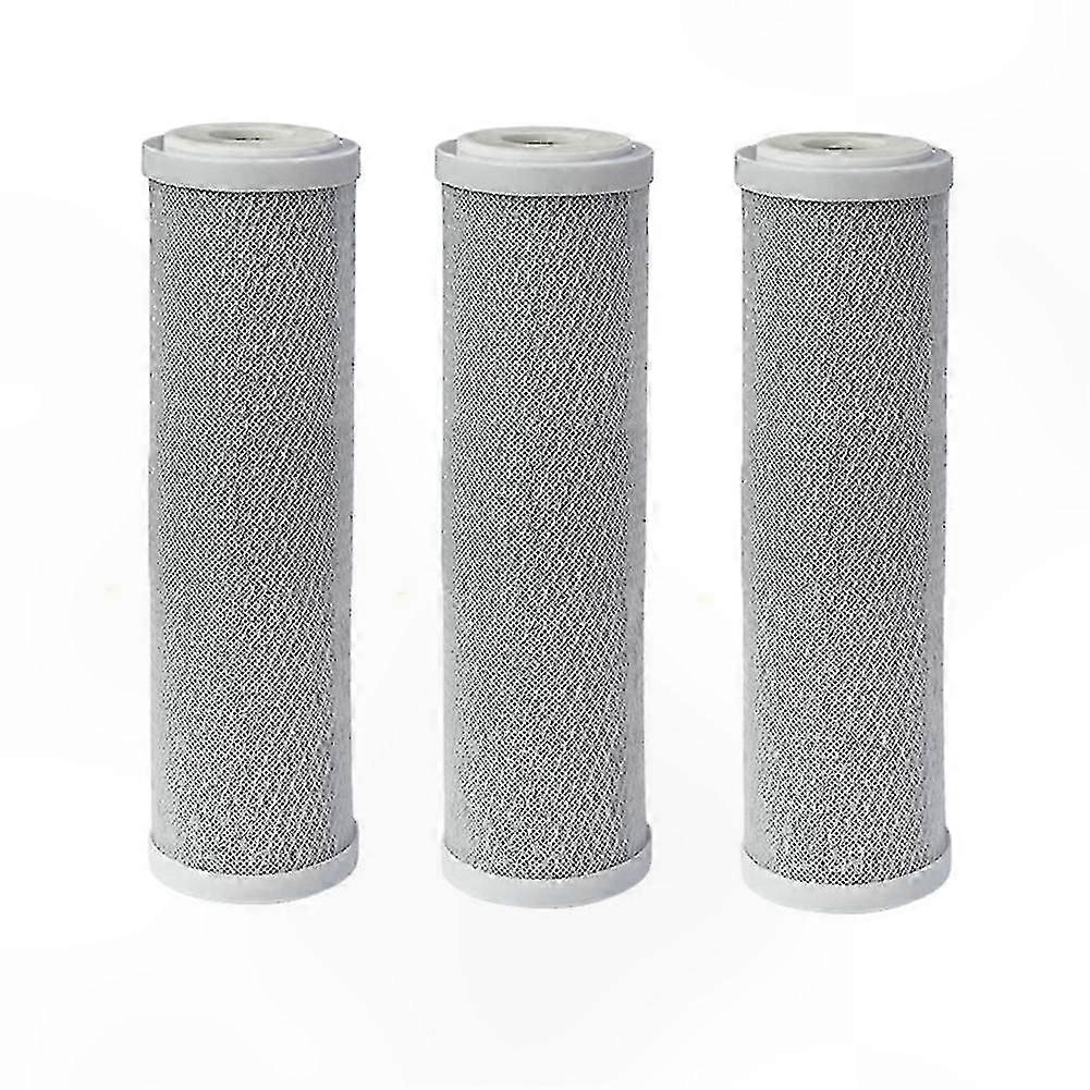 3-Pack 10" Carbon Block Filter Cartridges for Chlorine and Odor Reduction, Ideal for Home Water Filtration Systems in Europe