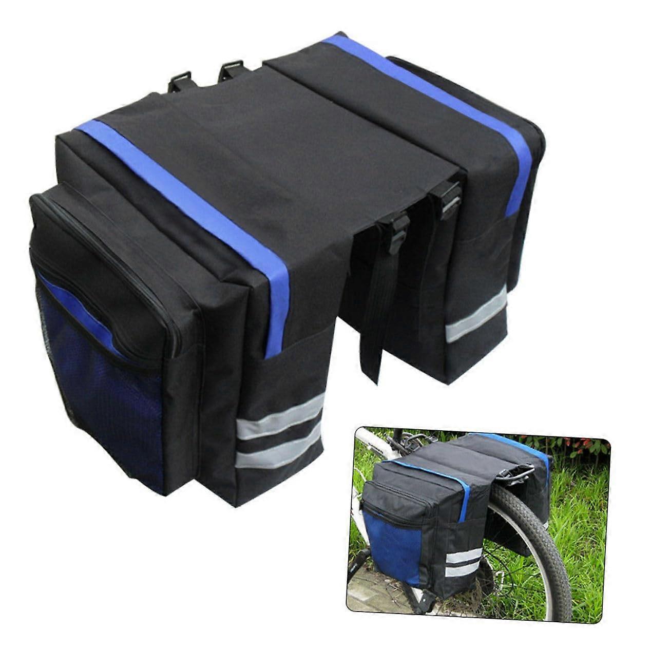 Multi Functional Bike Seat Bag Durable Material with Reflective Straps for Cycling Travel Blue
