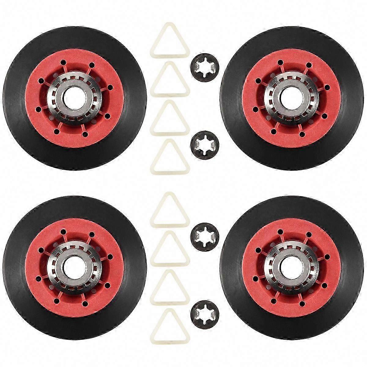 4PCS Rouleau de tambour de sécheuse 8536974 Remplacement pour 8536973 W10314171 WPW10314173 PS11752609