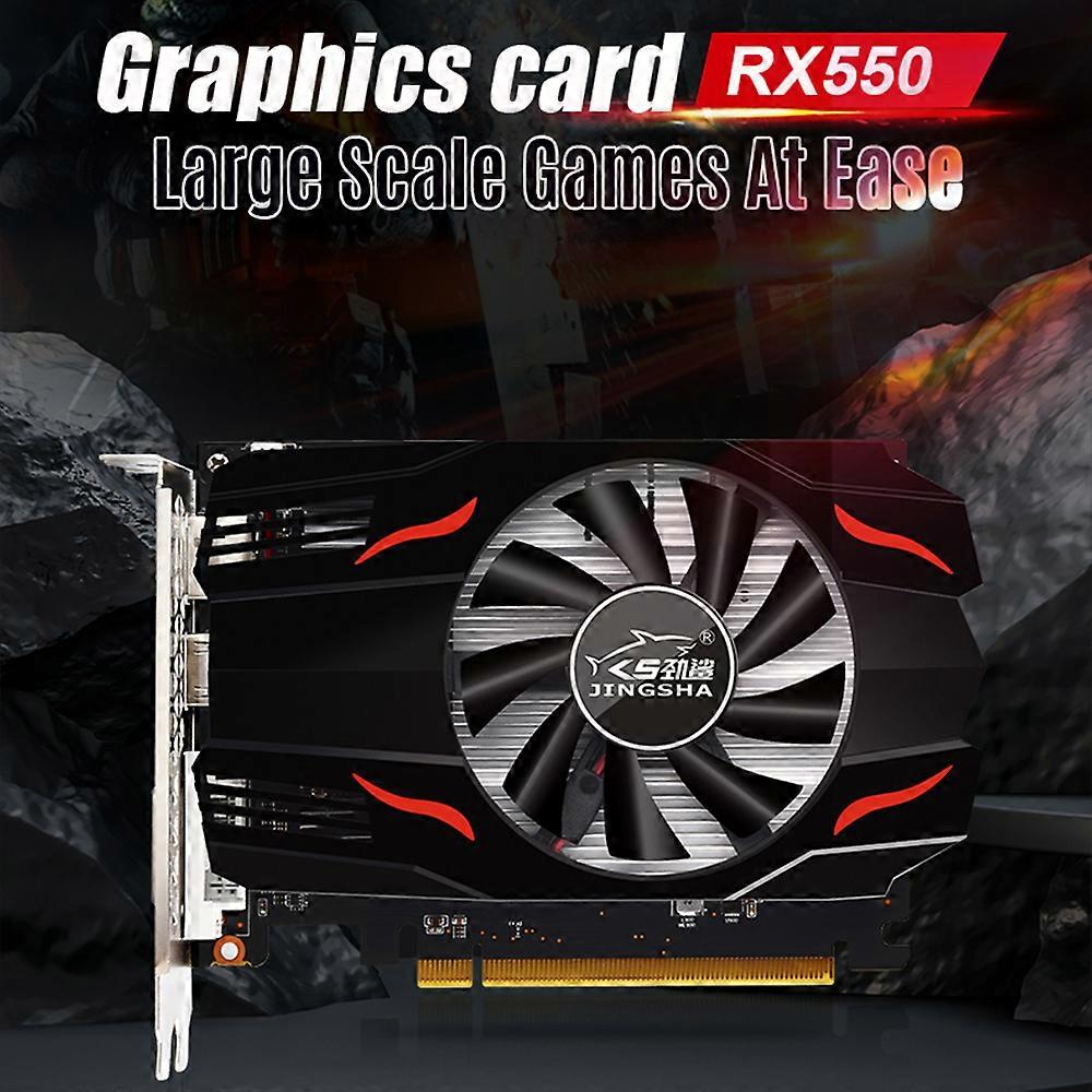 JINGSHA RX550 Graphics Card 4GB/GDDR5/128bit Memory 1365MHz Core Frequency DP+HD Ports for Office Game