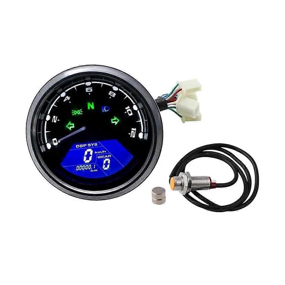 Motorbike Digital Tachometer 12V Digital Fuel Meter For 1-4 Cylinder Engines Multi-Function Motorcycle Gauge With Sensor