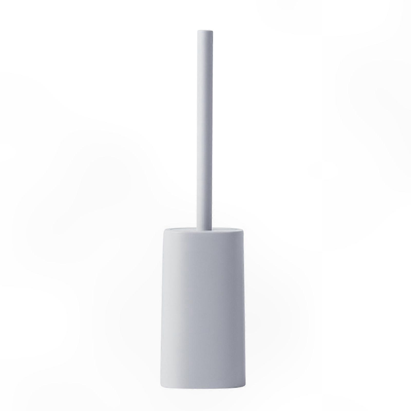 Ceramic Toilet Brush and Holder Set with Long Handle, Durable Non-Scratch Bristles for Bathroom Cleaning Supplies